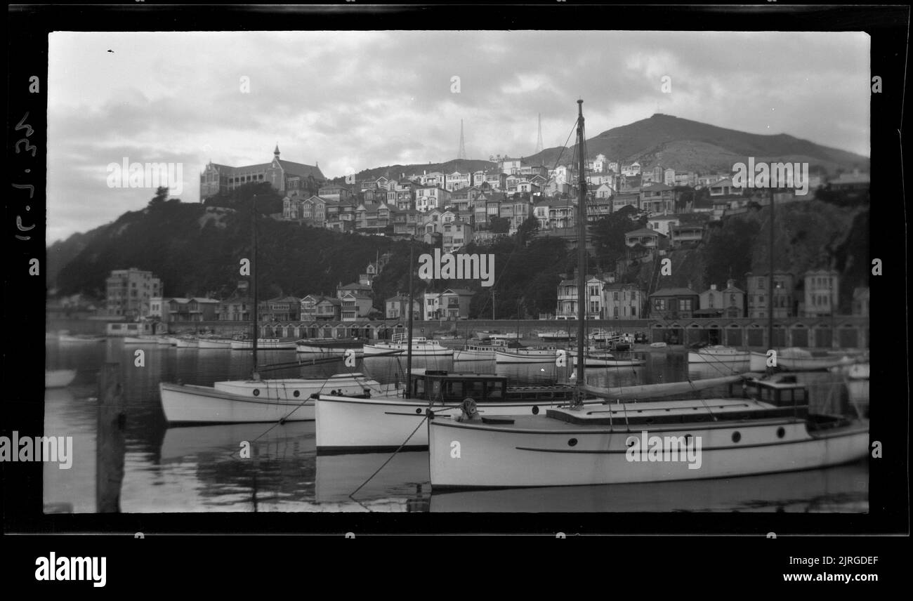 Boat harbour, Wellington, 16 July 1932, Wellington, by Leslie Adkin. Gift of G. L. Adkin family estate, 1964. Stock Photo