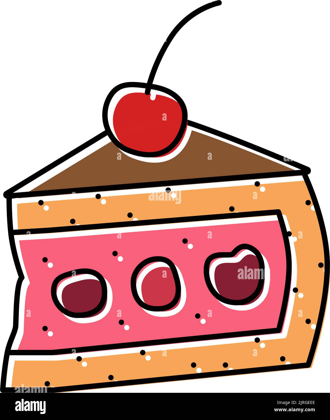 cherry dessert color icon vector illustration Stock Vector Image & Art ...