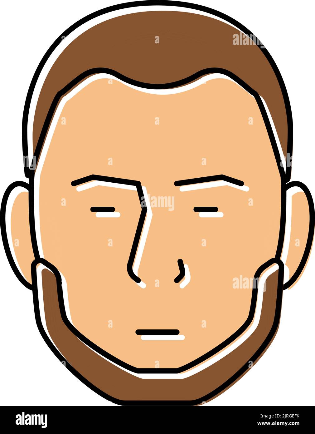 beard without mustache beard color icon vector illustration Stock