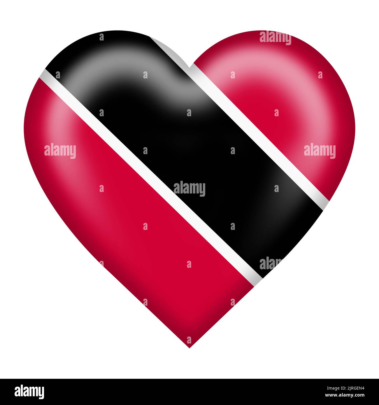 Trinidad and Tobago flag heart button 3d illustration with clipping path Stock Photo