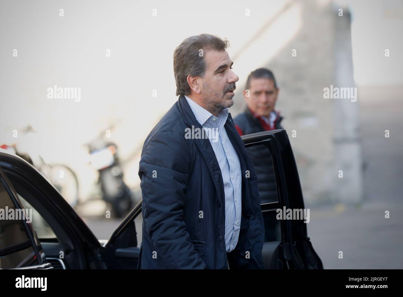Buenos Aires,  24th August 2022. New meeting of the National Board of Juntos por el Cambio at the headquarters of the Gastronomy Union.National Deputy Cristian Ritondo arriving at the meeting. (Credit: Esteban Osorio/Alamy Live News) Stock Photo