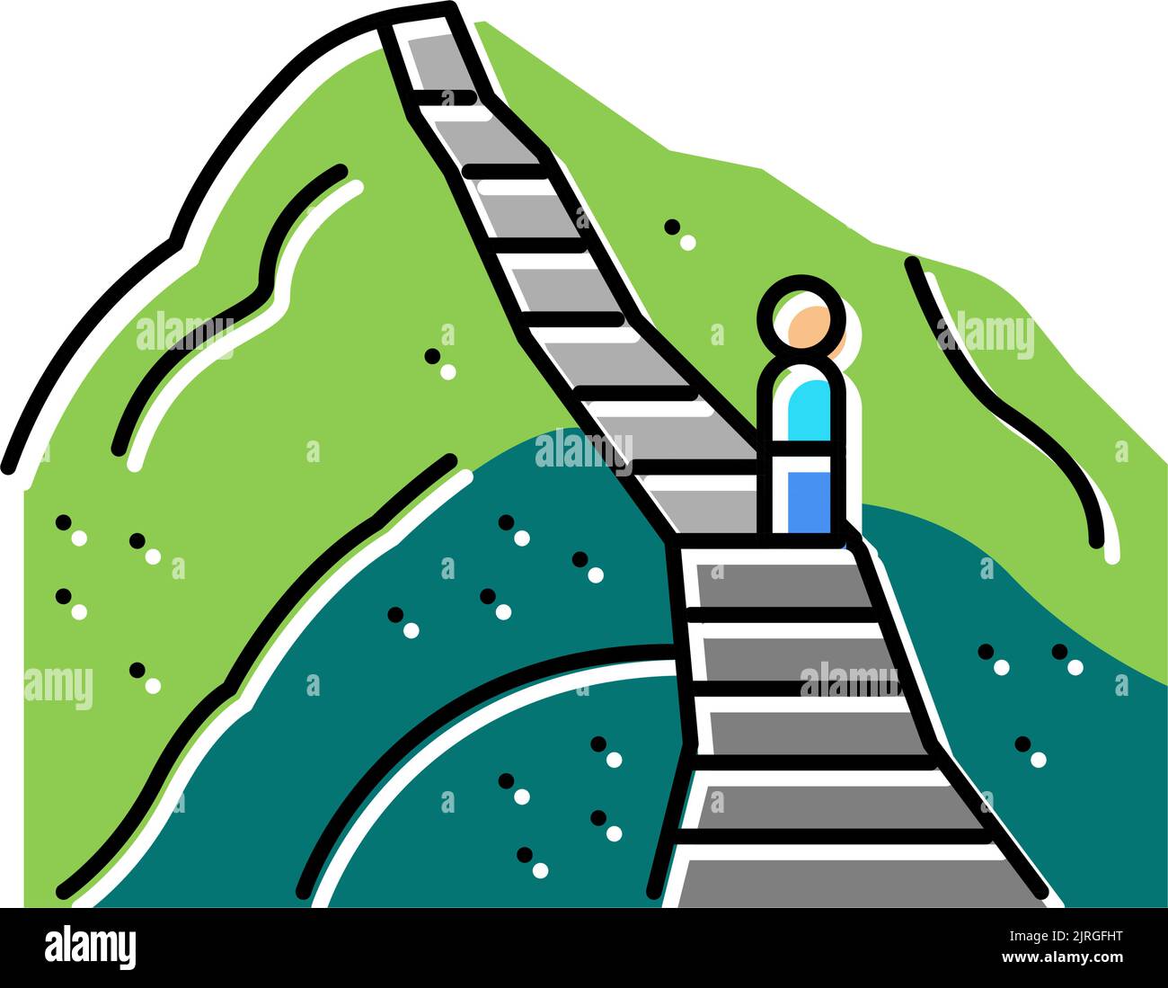 haiku stairs color icon vector illustration Stock Vector