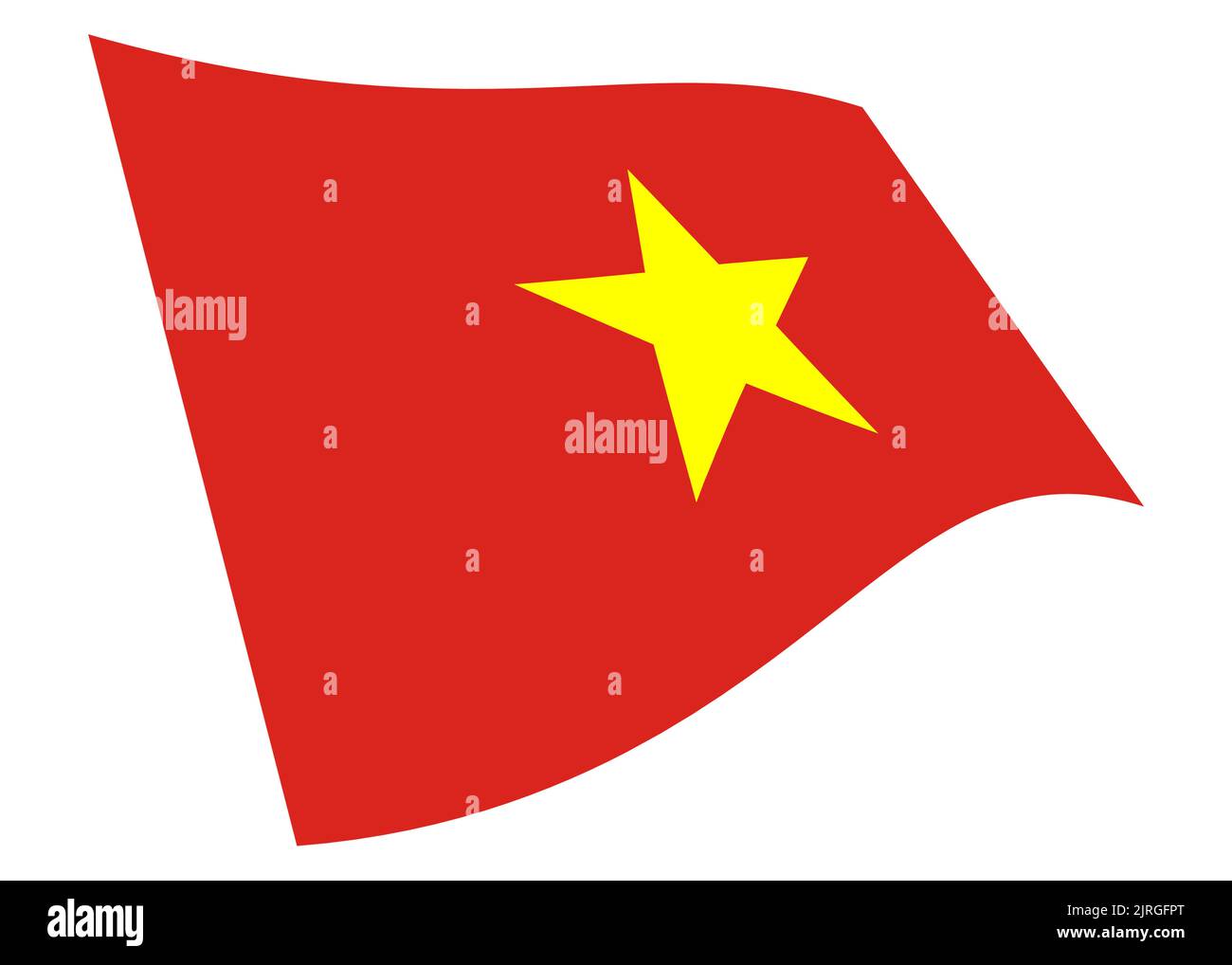 Vietnam waving flag graphic isolated on white with clipping path 3d illustration Stock Photo