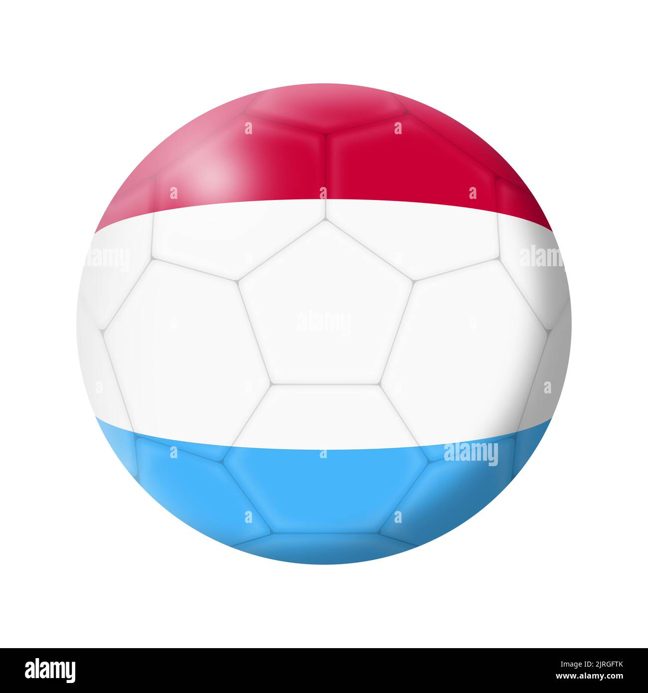 Luxembourg soccer ball football 3d illustration with clipping Stock Photo