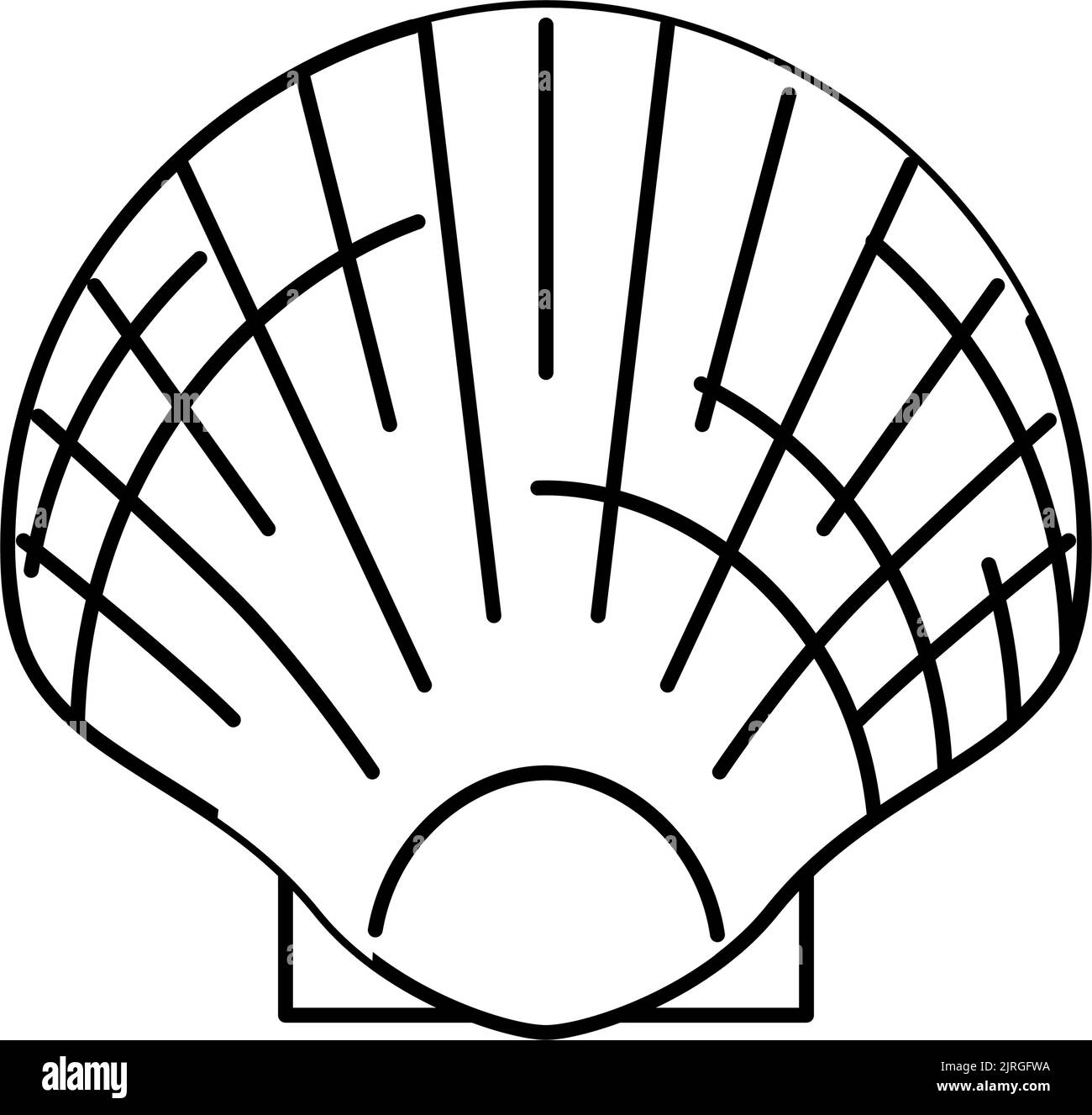 scallop sea shell beach line icon vector illustration Stock Vector ...