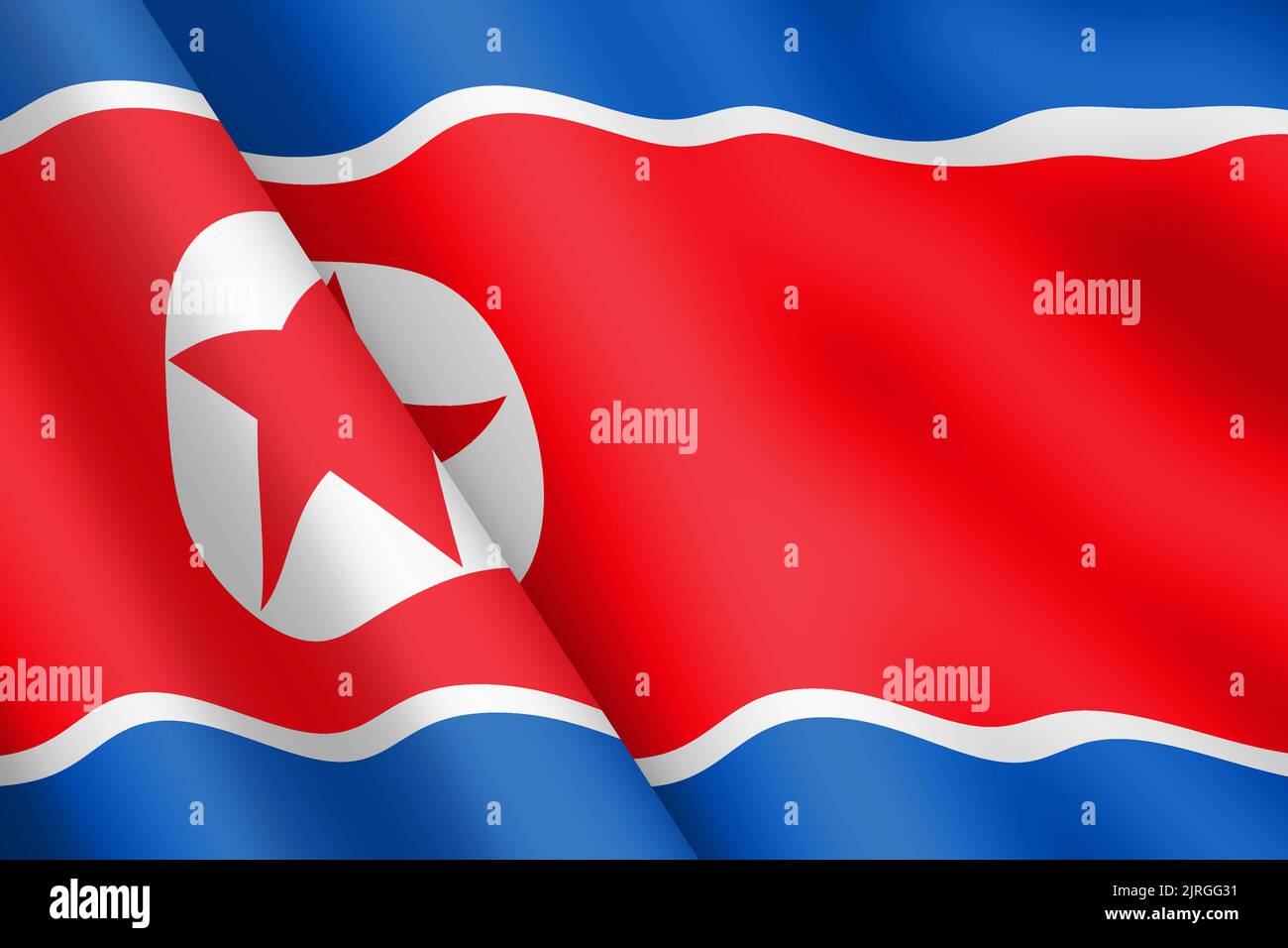 North Korea flag 3d illustration wind ripple Stock Photo