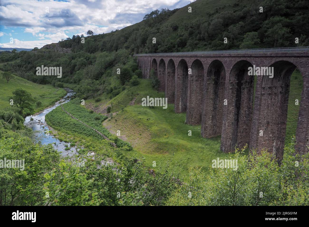 The 90 foot high Smardale Gill viaduct over Scandal Beck, Eden Valley, Cumbria Stock Photo