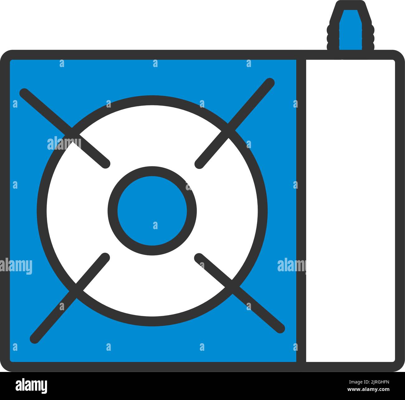 Icon Of Camping Gas Burner Stove. Editable Bold Outline With Color Fill Design. Vector Illustration. Stock Vector