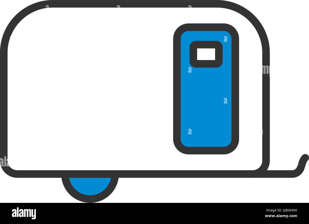 Icon Of Camping Family Caravan Car. Editable Bold Outline With Color ...