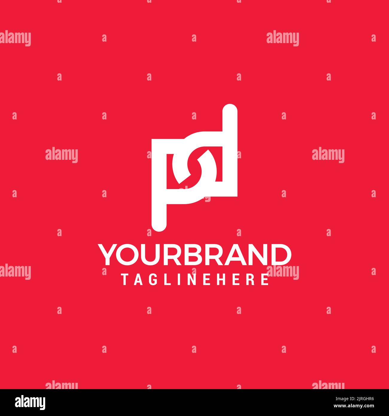 Initials alphabet letters DP or PD monogram logo design vector Stock Vector