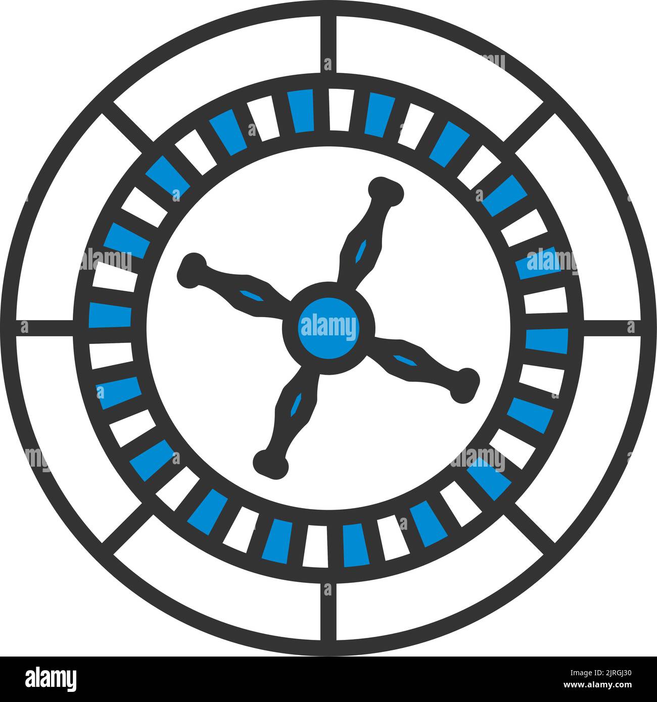 Roulette Wheel Icon. Editable Bold Outline With Color Fill Design