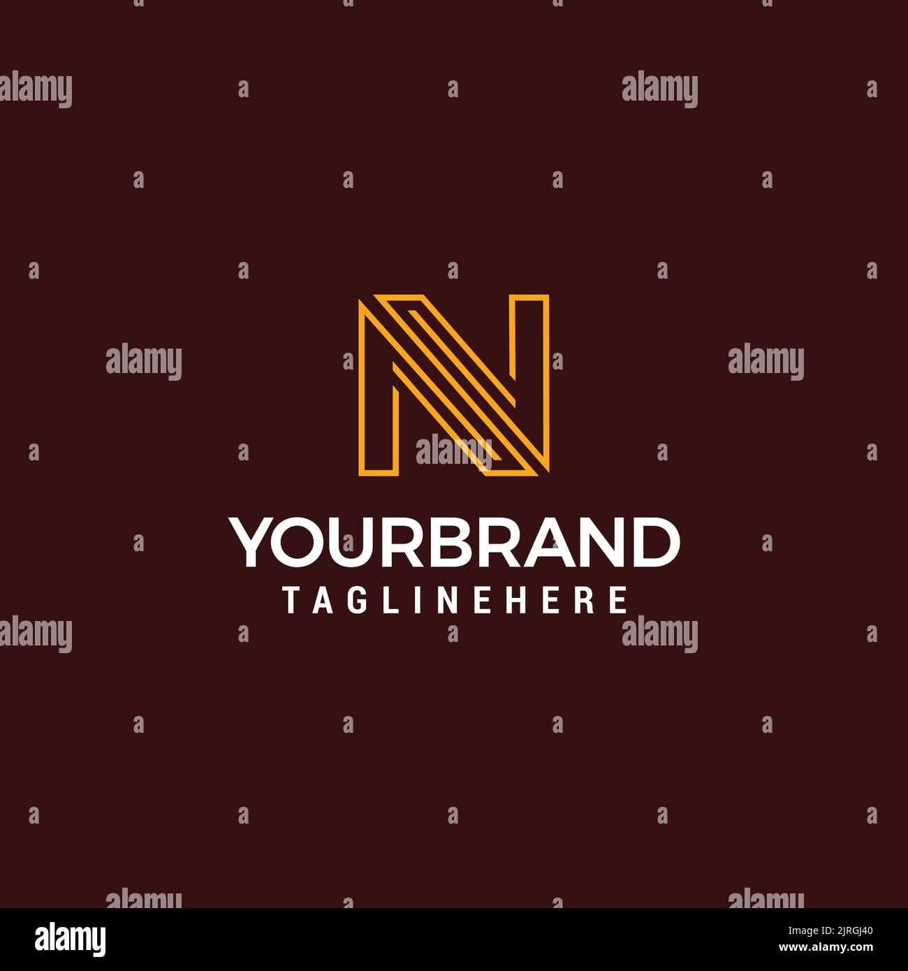 Initial Letter N with simple modern line direction logo design Stock Vector