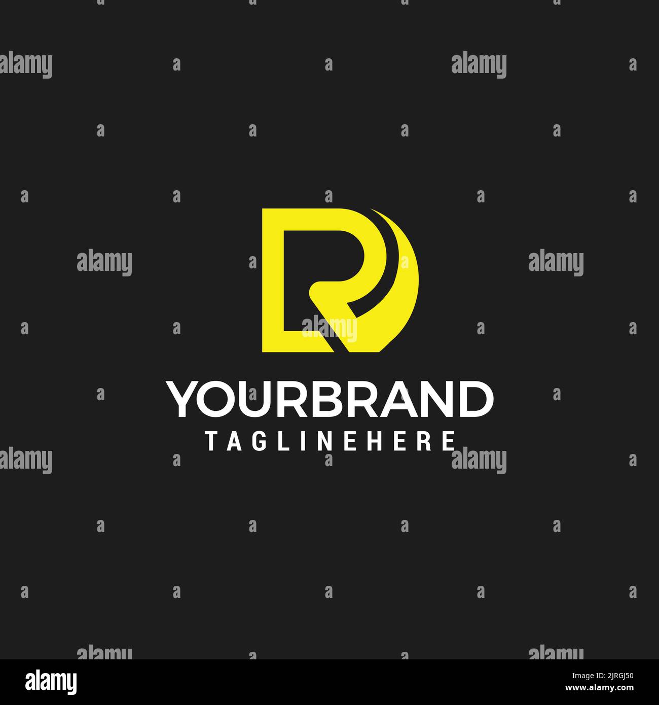 Professional creative trendy awesome artistic DR RD initial based Alphabet icon logo. Stock Vector