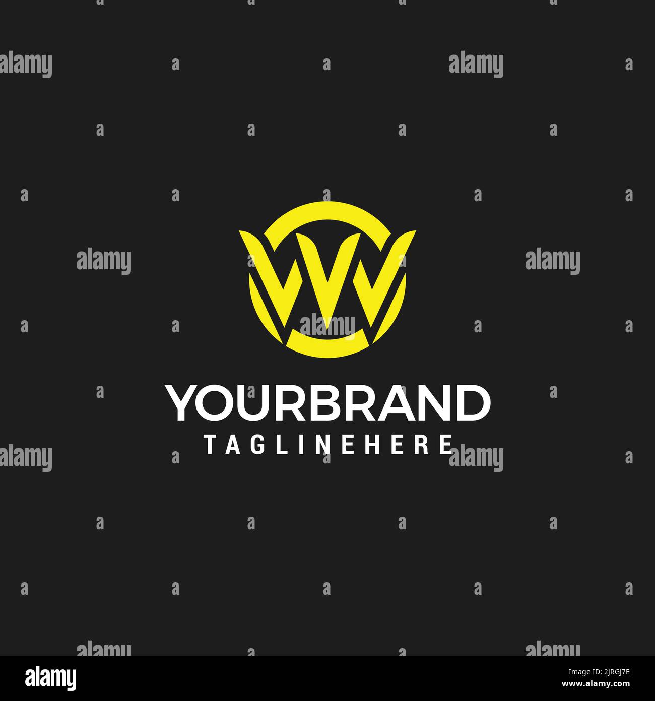 Letter VW Logo Circle Mode design template vector Stock Vector