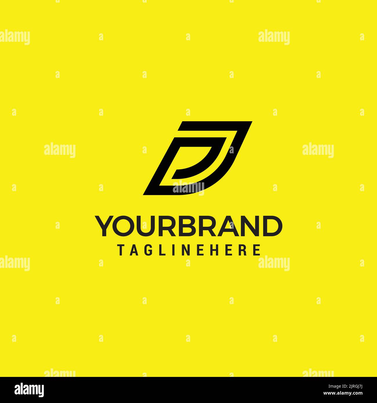 DJ Letter Initial logo line design template vector Stock Vector Image ...
