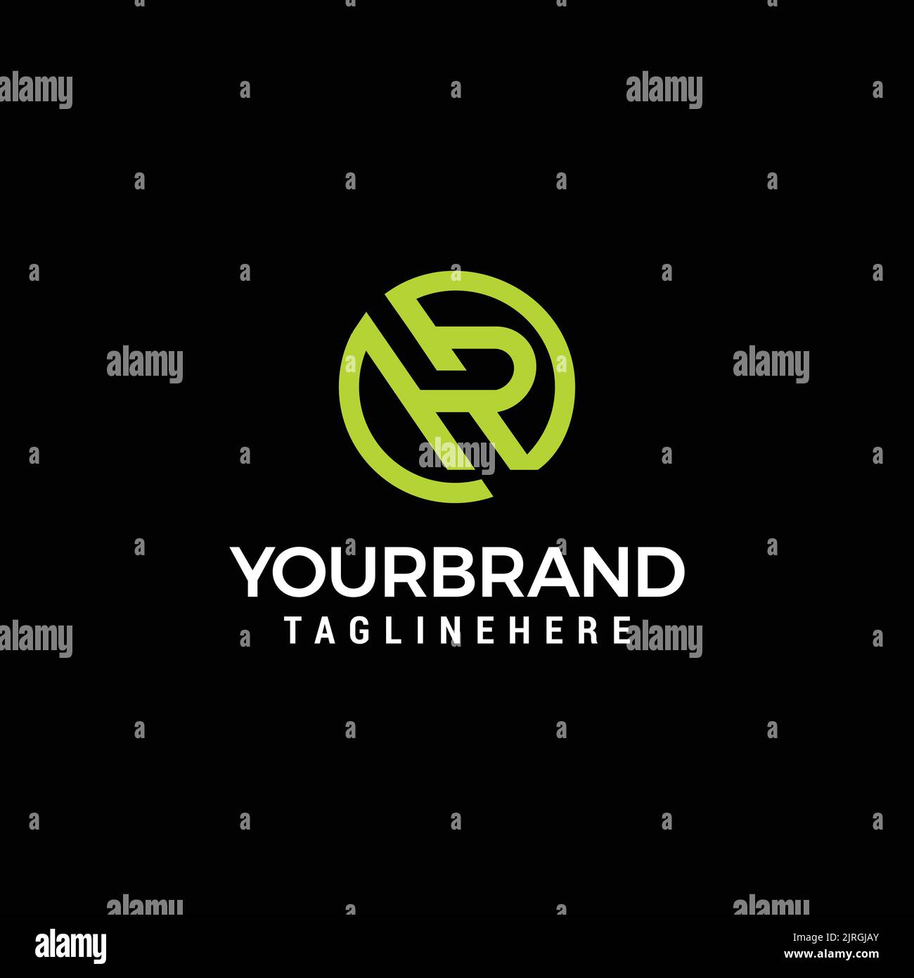 HR initial letters looping linked circle monogram logo Stock Vector ...