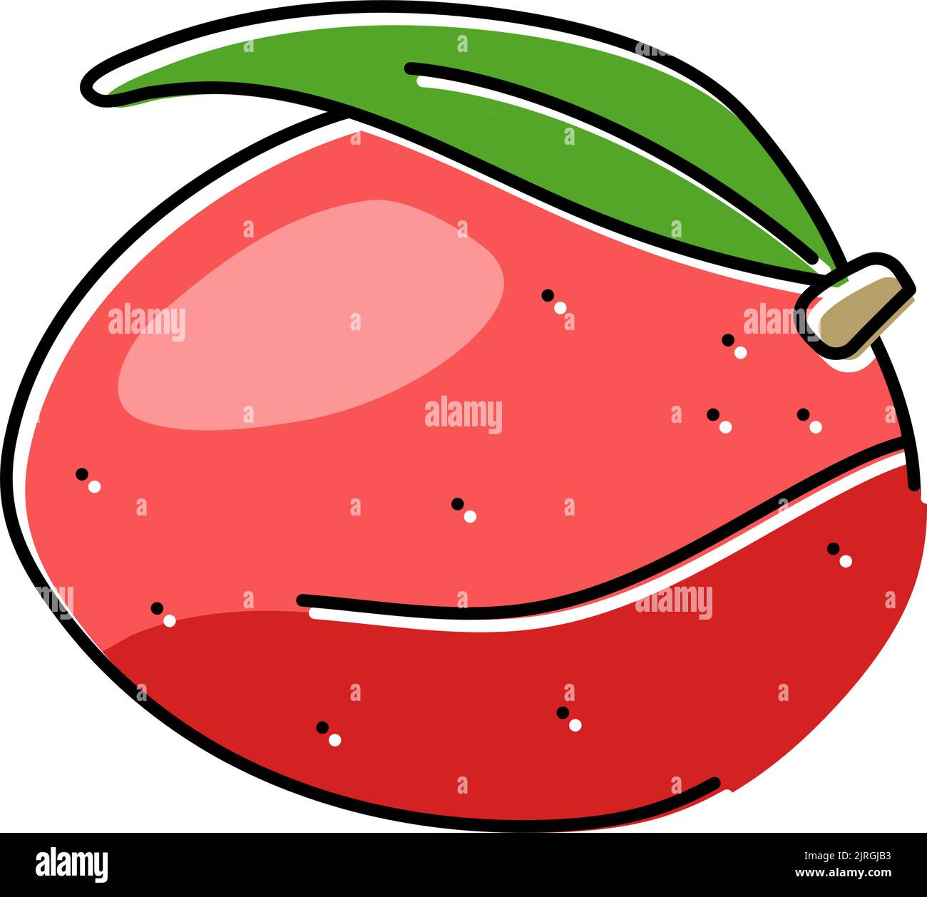 mango red leaf fruit color icon vector illustration Stock Vector Image ...