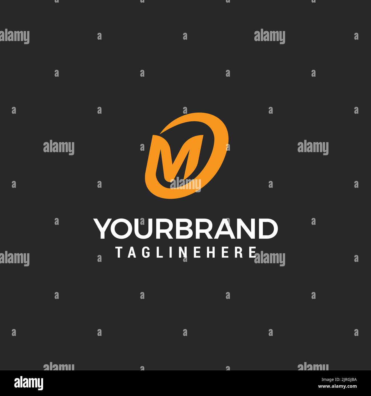 Letter M Swoosh Ring Round Logo Design Template Stock Vector Image ...