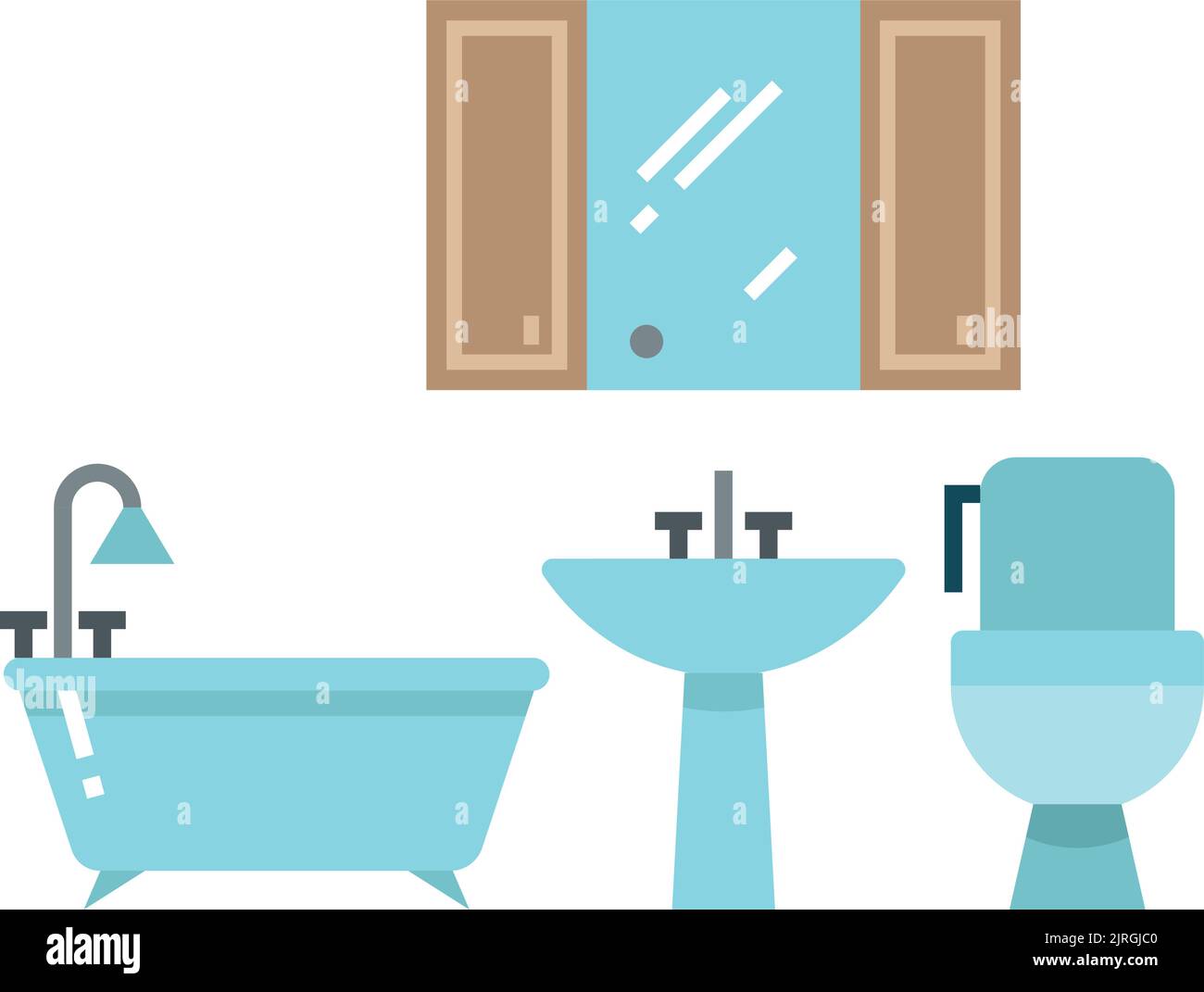 Bathroom furniture icon. Sanitary room interior design Stock Vector