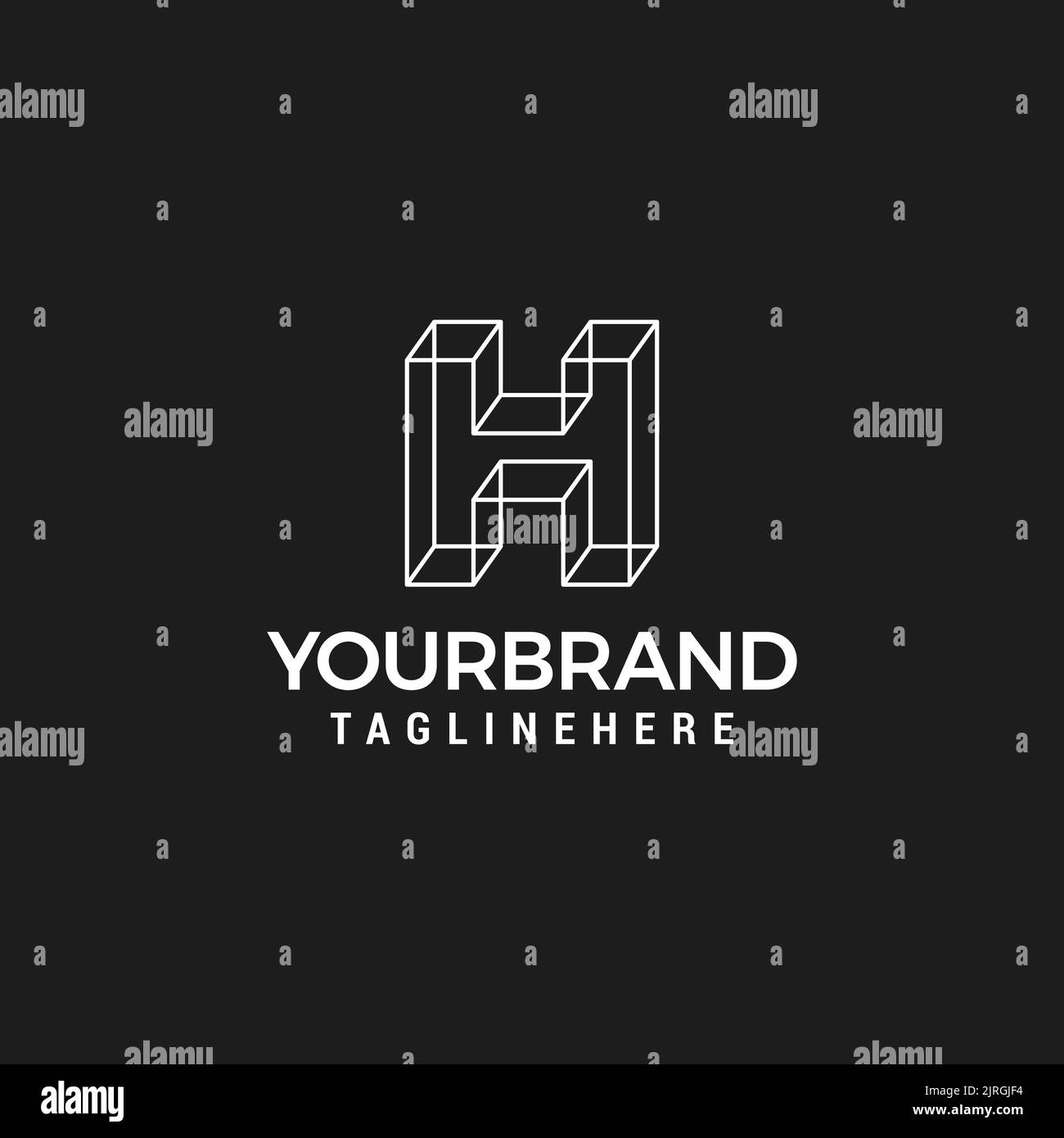 Abstract Vector Logo Design Template. Creative 3d H HH Concept Icon ...
