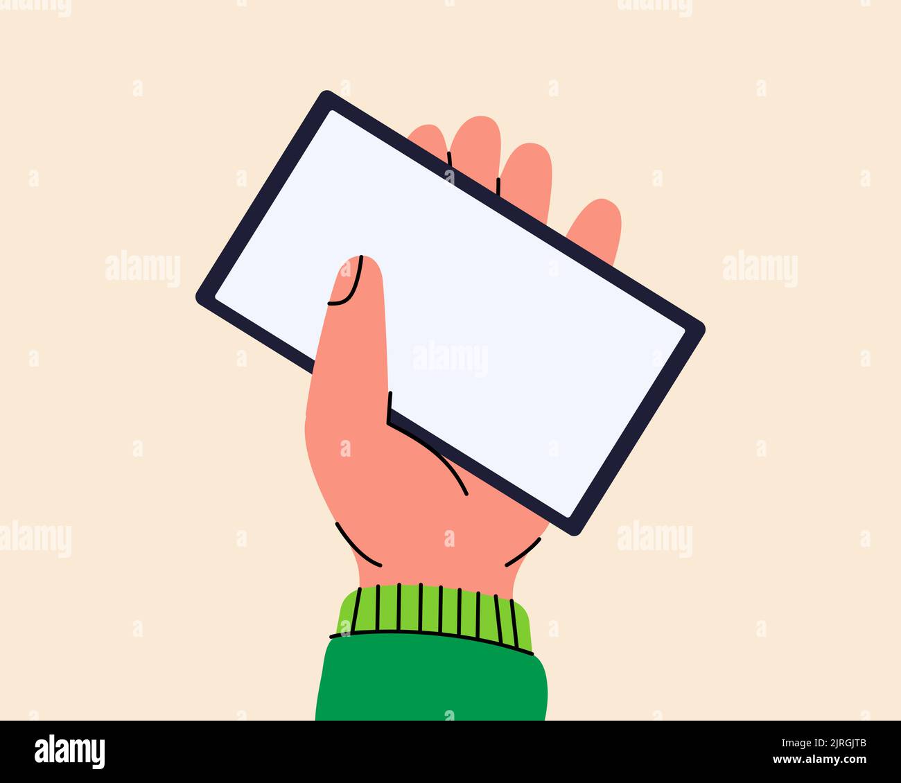 Hand holding smartphone with white screen. Smartphones with a blank ...