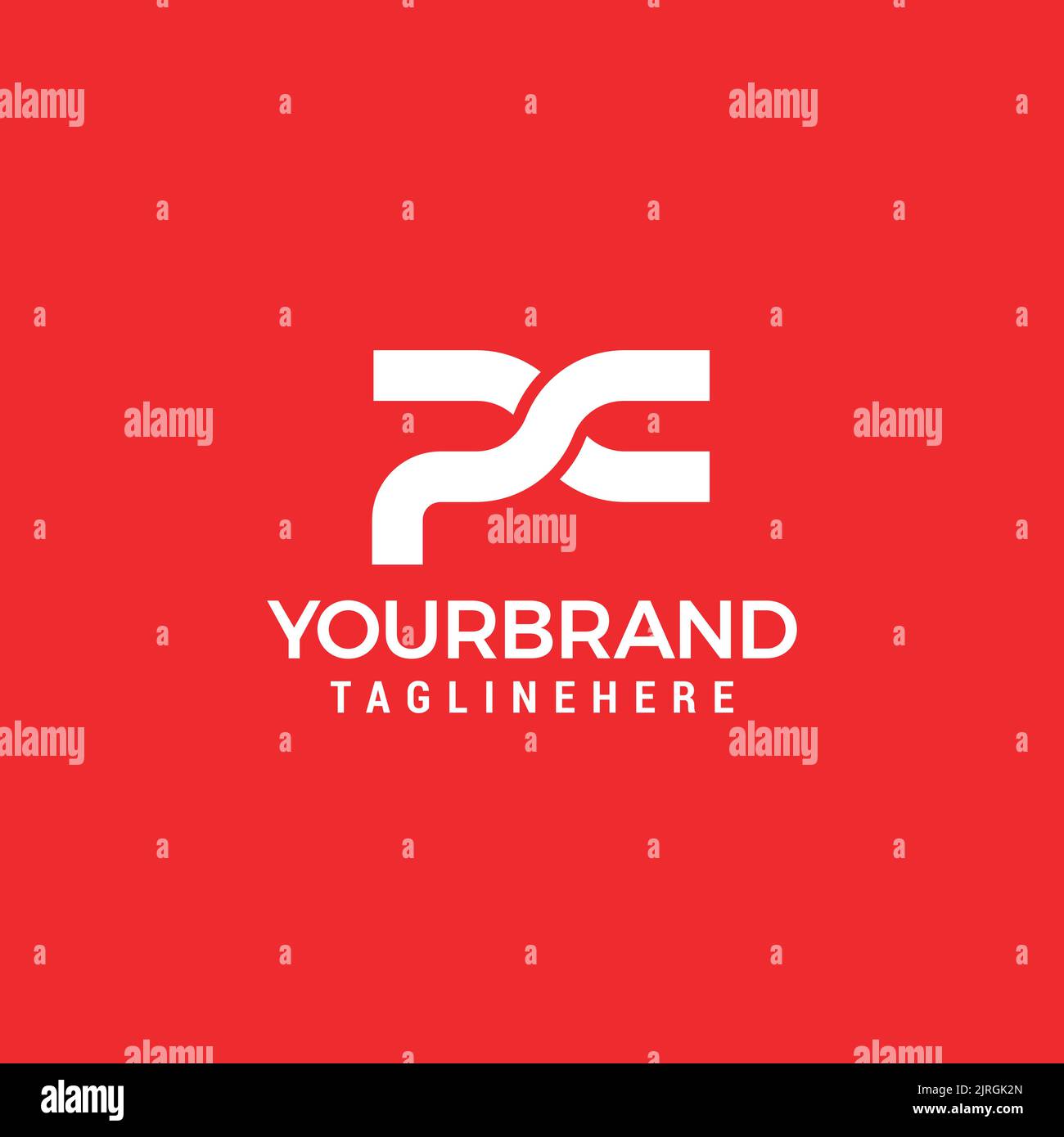 initial linked PC Letter logo vector illustration design Stock Vector
