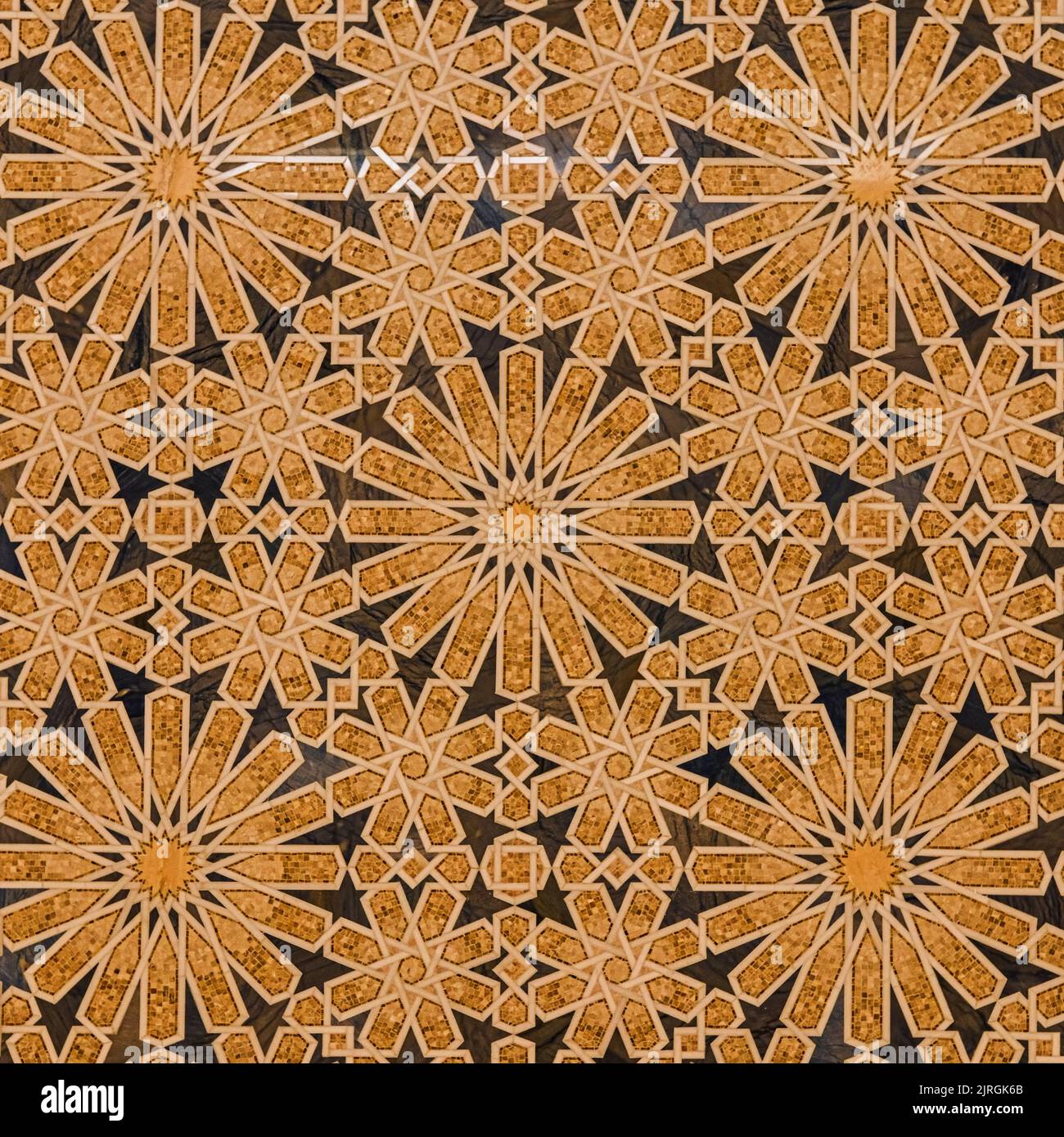 Traditional Middle Eastern golden pattern. Islamic ornamental Persian motif. Geometric Arabic textured background. Stock Photo
