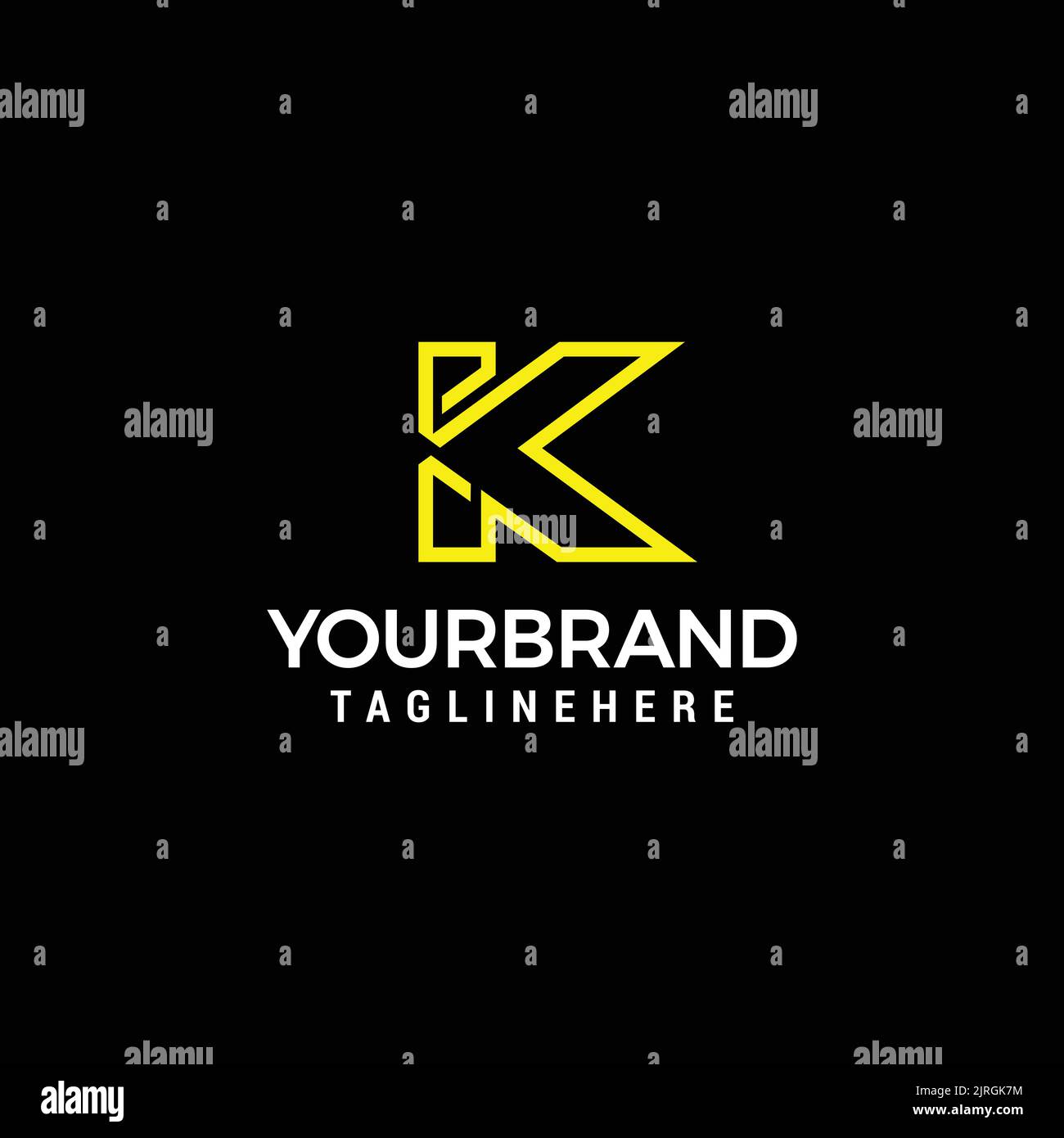 Geometric KV logo monogram logo line design template vector Stock ...