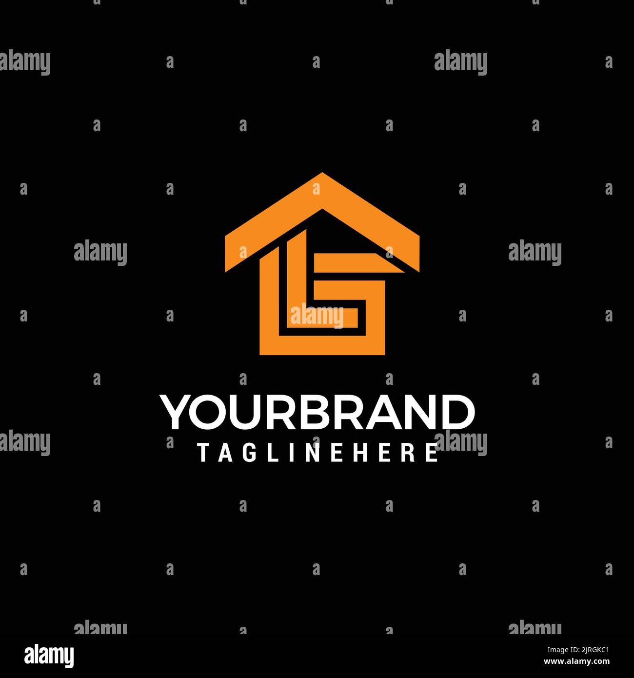 LG OR GL HOUSE LOGO DESIGN TEMPLATE VECTOR Stock Vector