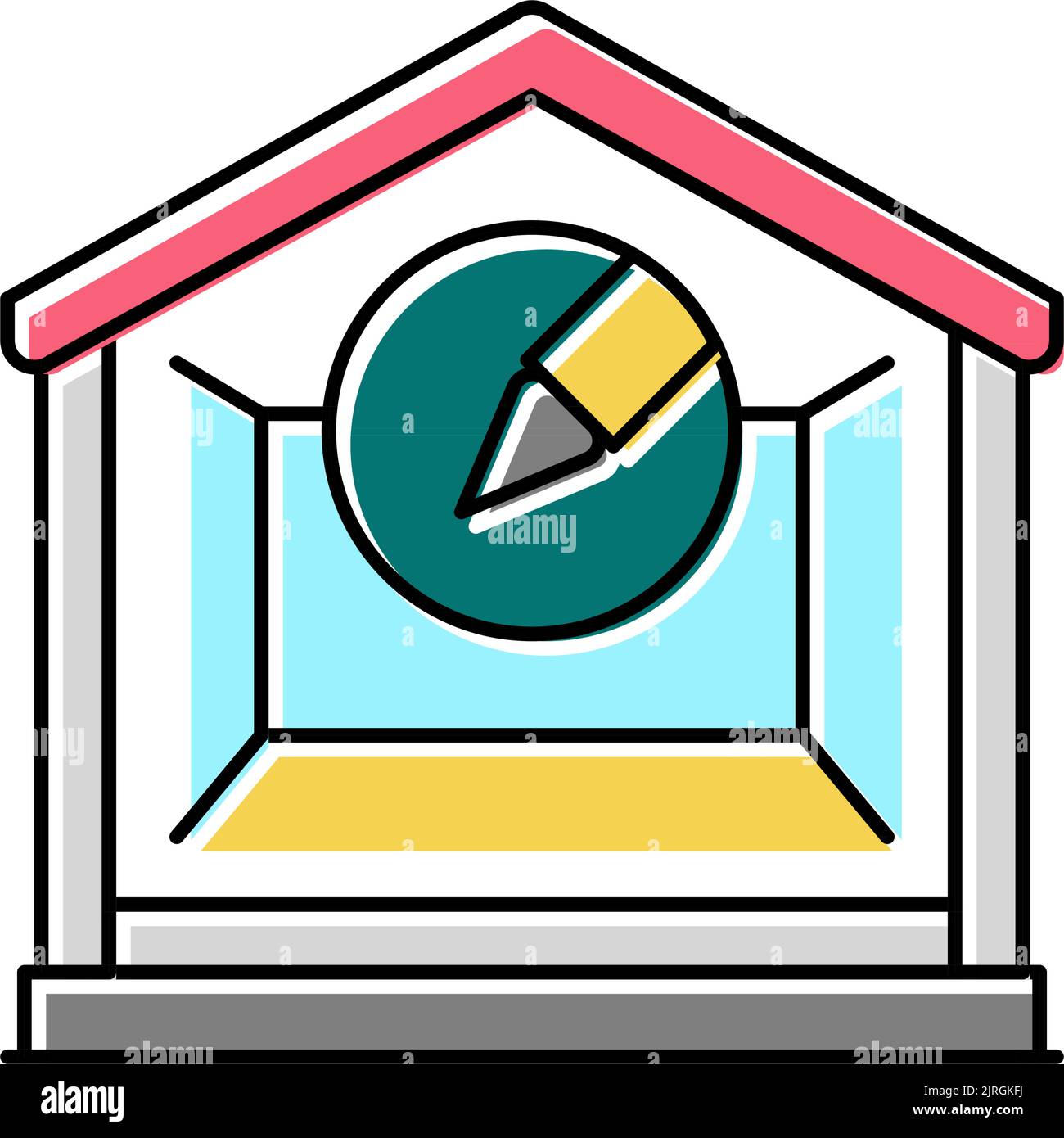interior design room home color icon vector illustration Stock Vector ...