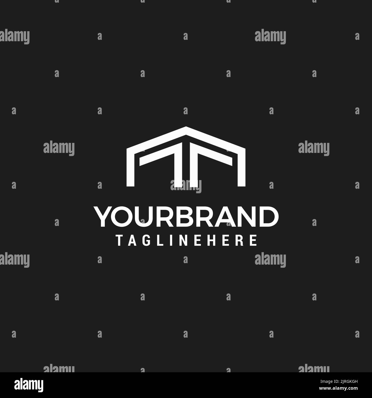 MT initial monogram logo for real estate with polygon style Stock Vector