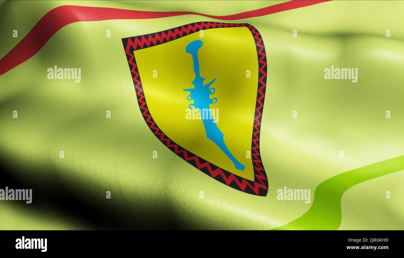 3D Waving Bosnia and Herzegovina City Flag of Vitez Closeup View Stock ...