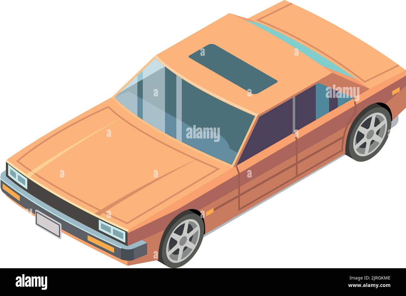 Retro sedan. Isometric front icon. Old car Stock Vector Image & Art - Alamy