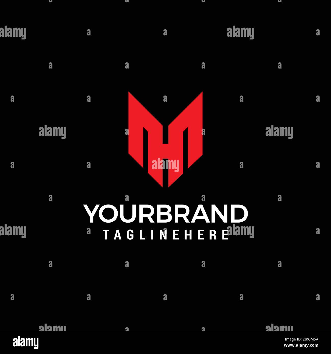 Initial letter HM MH logo template design Stock Vector Image & Art - Alamy