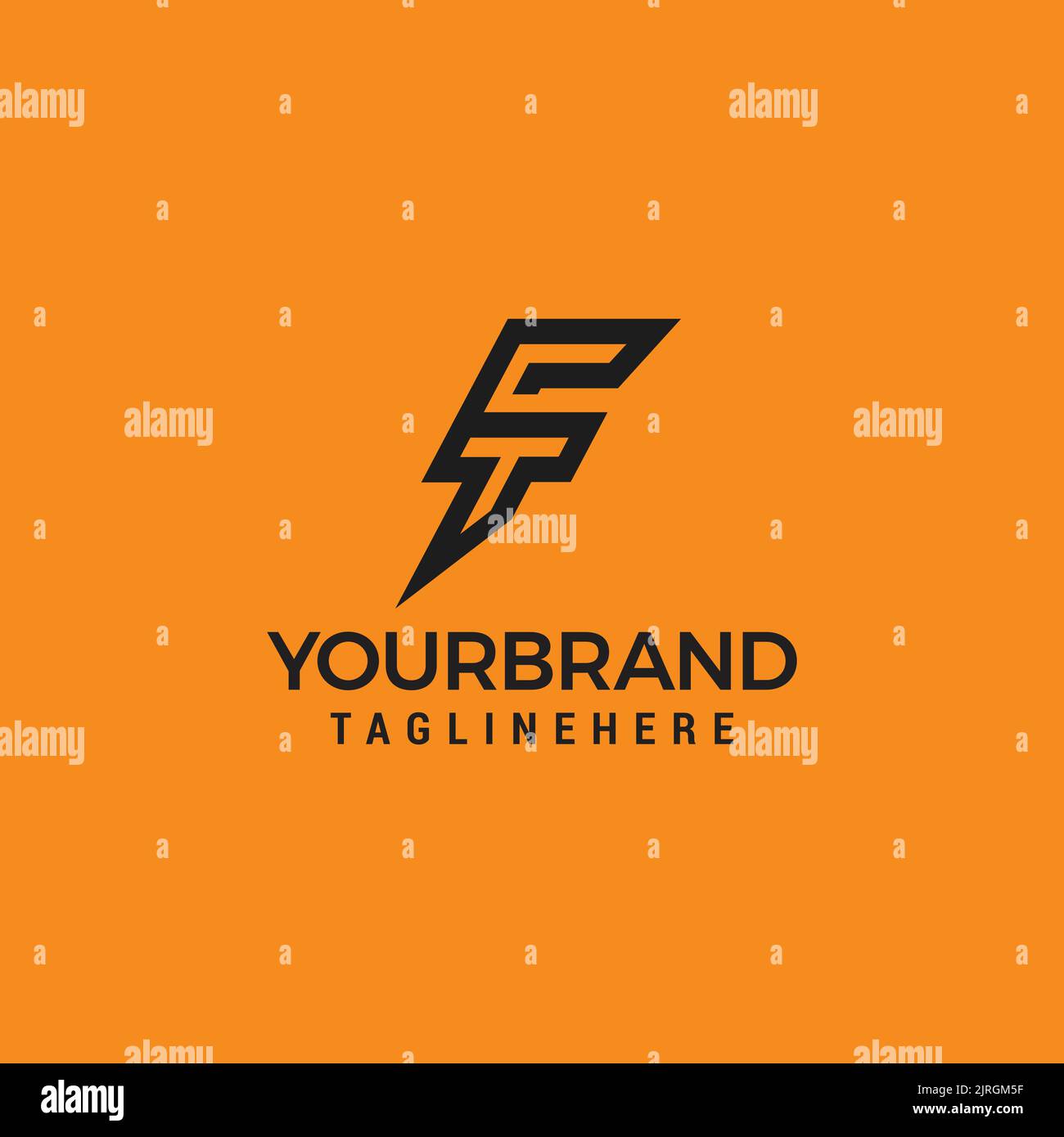 ft tf initial logo design vector graphic idea creative Stock Vector
