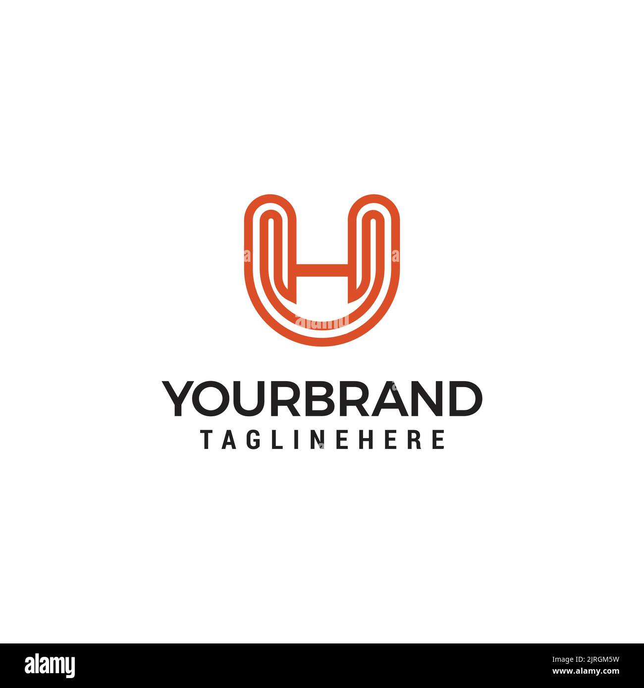 Alphabet letter UH Logo Line Design Template Vector Stock Vector