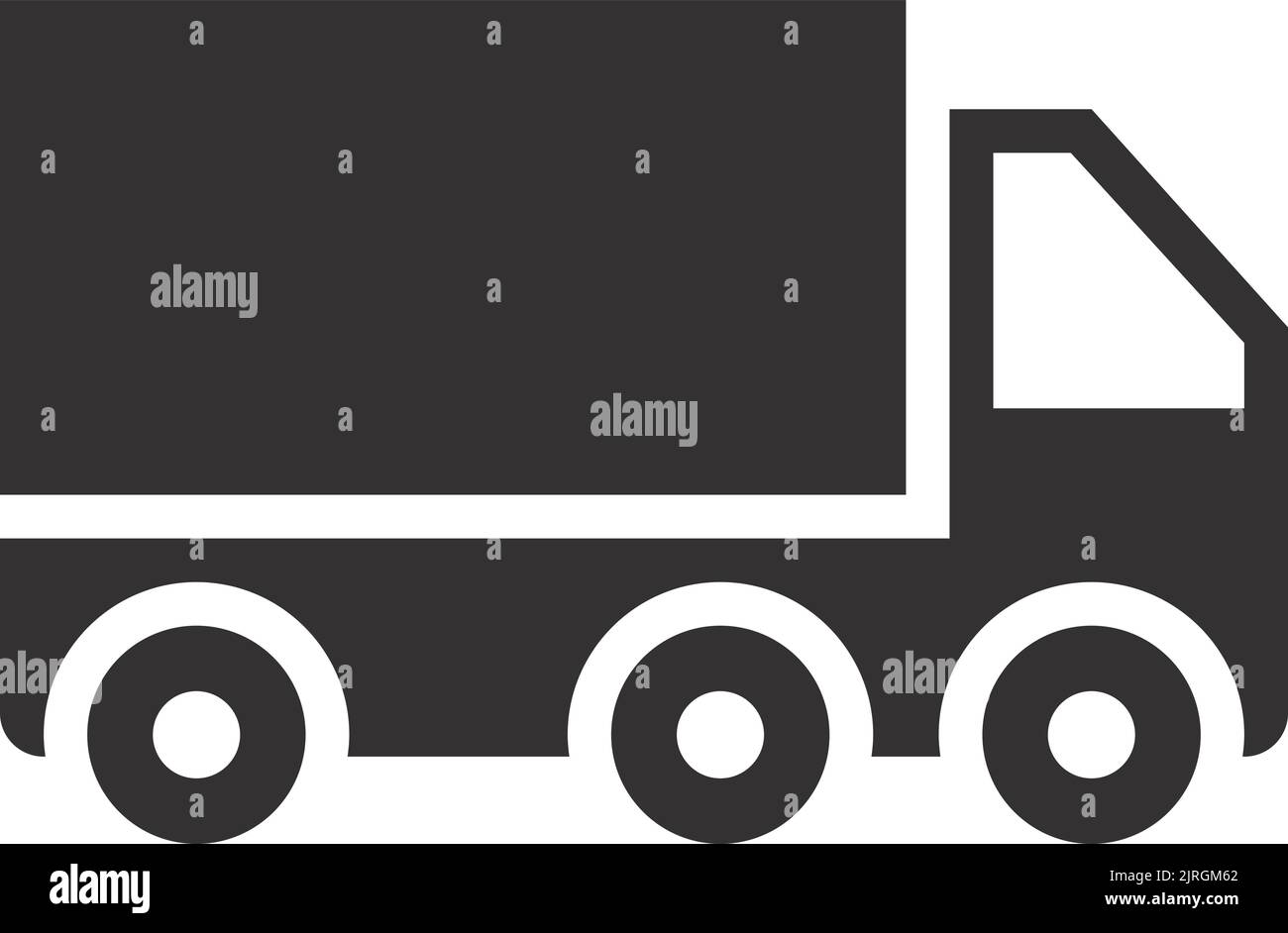 Cargo truck icon. Black trailer. Shipping symbol Stock Vector