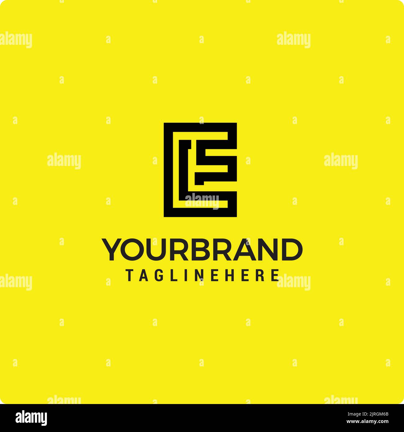 initial letter LF logo line design vector template Stock Vector