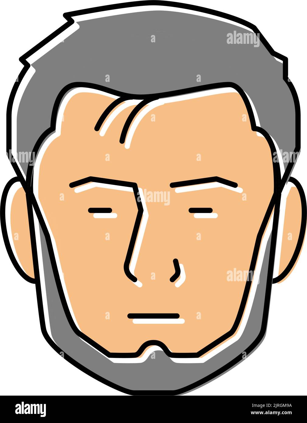 chinstrap beard hair style color icon vector illustration Stock Vector