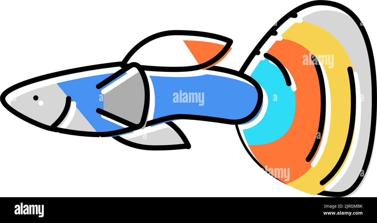 guppy fish color icon vector illustration Stock Vector
