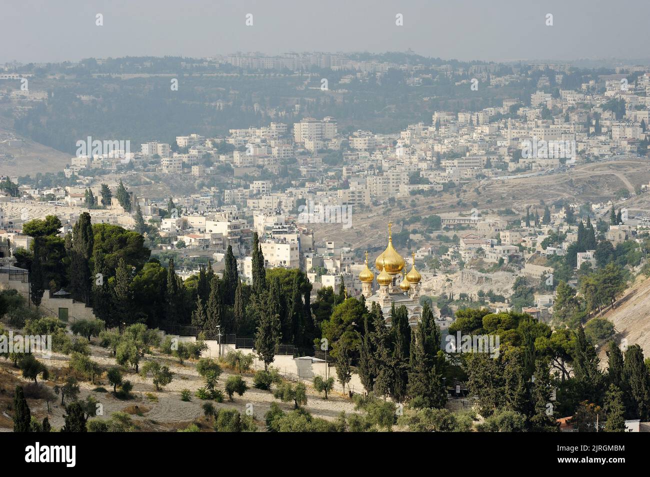 Jerusalem, view of the old city from the Mount of Olives Stock Photo ...