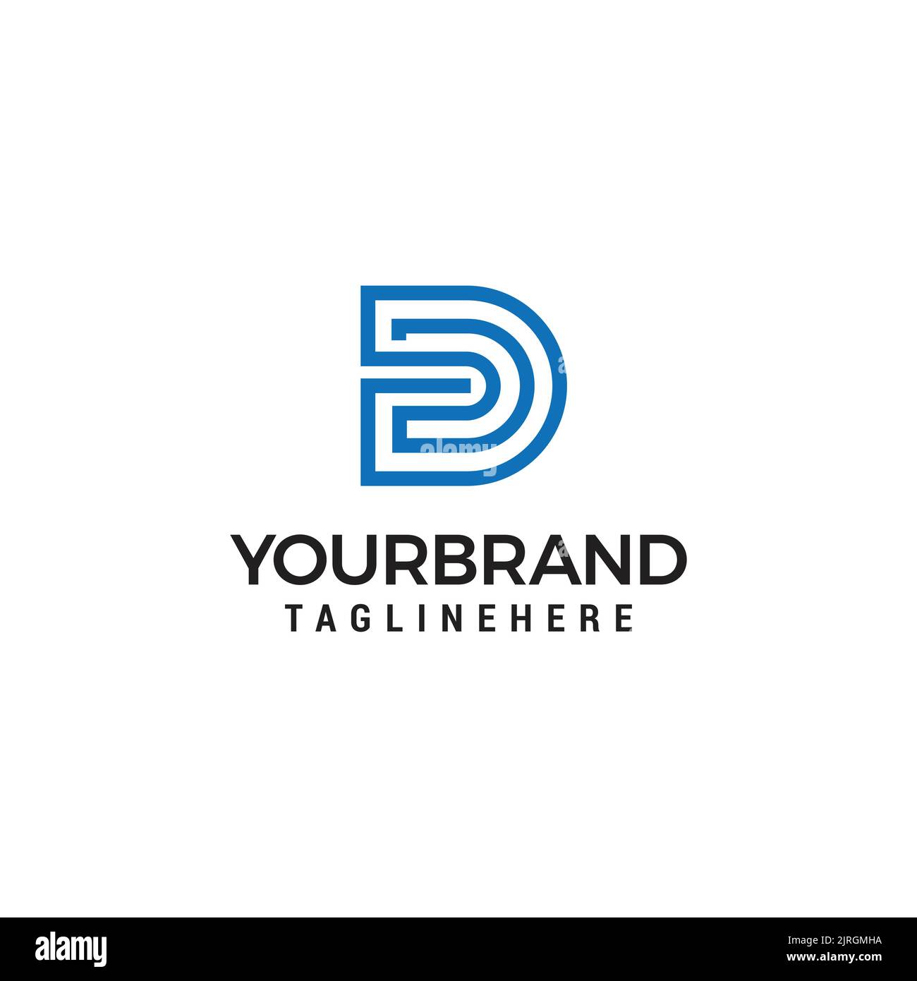 Line letter D logotype. Abstract moving airy logo icon design, ready ...
