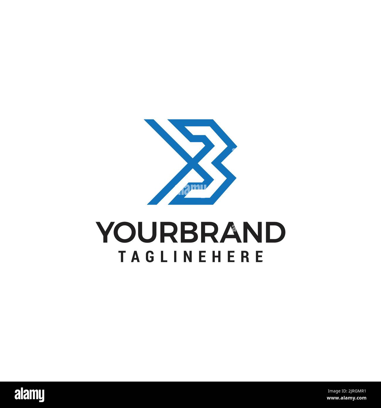 letter xb simple thin line geometric design logo vector Stock Vector