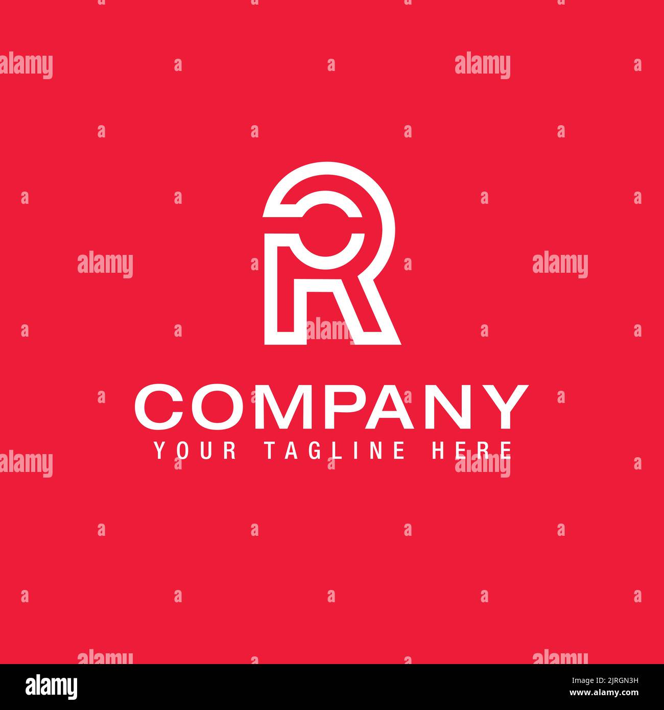 Abstract alphabet letter icon logo RC mockup thin line Stock Vector ...