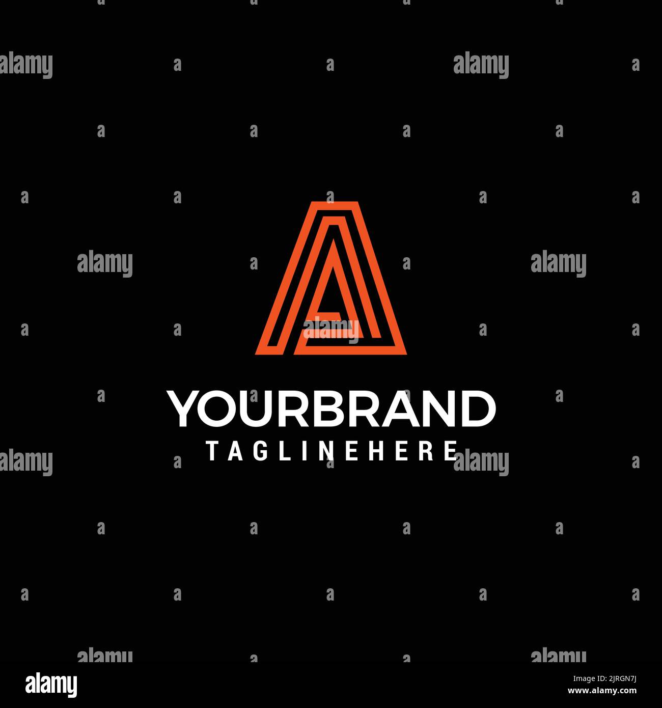 initial monoline AA letter Logo Line Design Template Vector Stock Vector