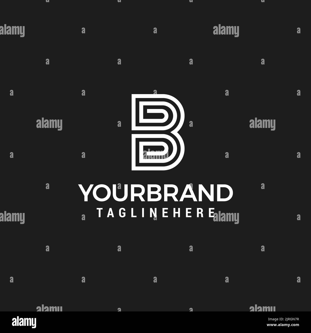 Vector graphic creative line alphabet symbol Letter B Logo Line Design ...