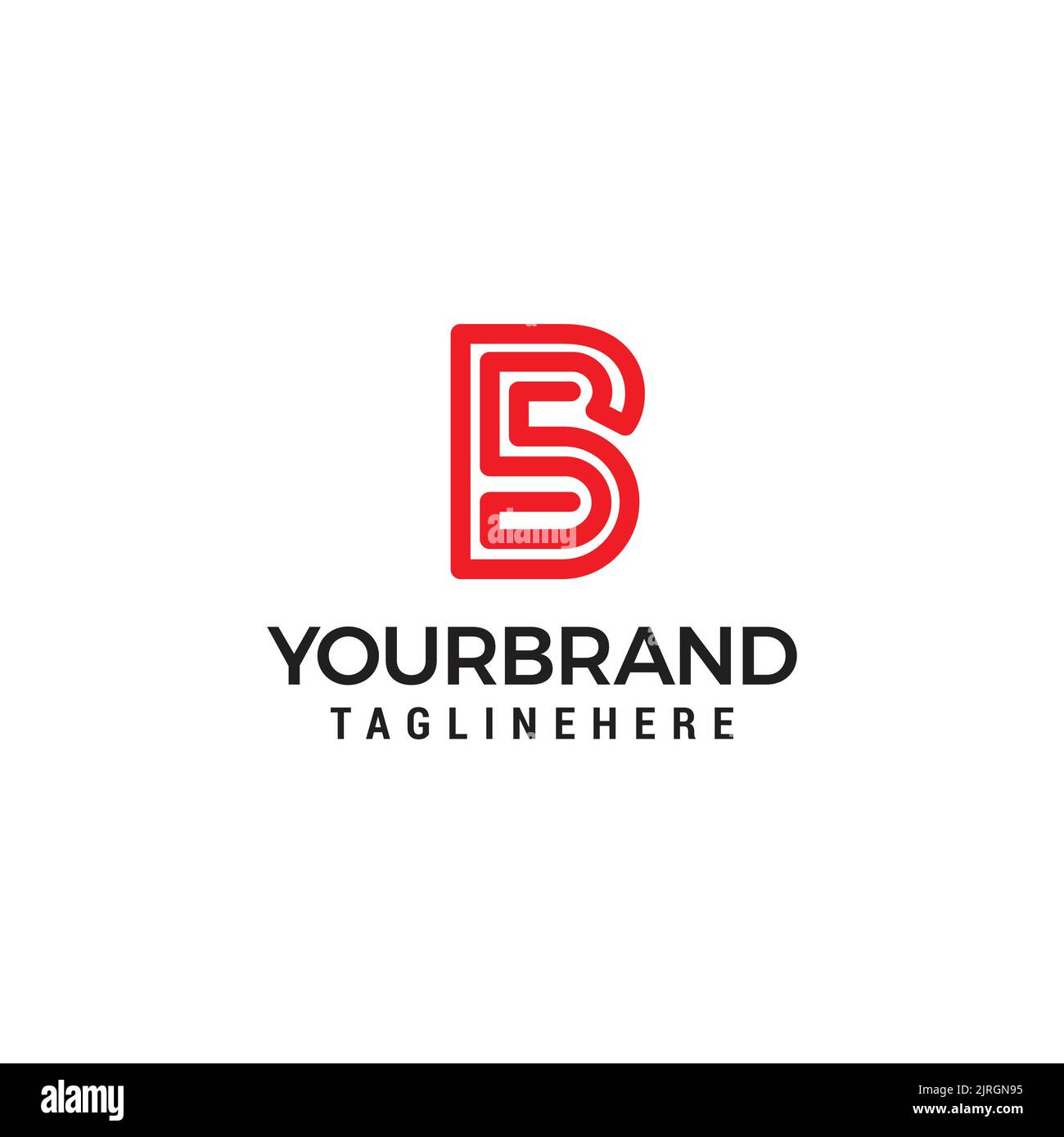 monogram letter SB Logo Line Design Template Vector Stock Vector