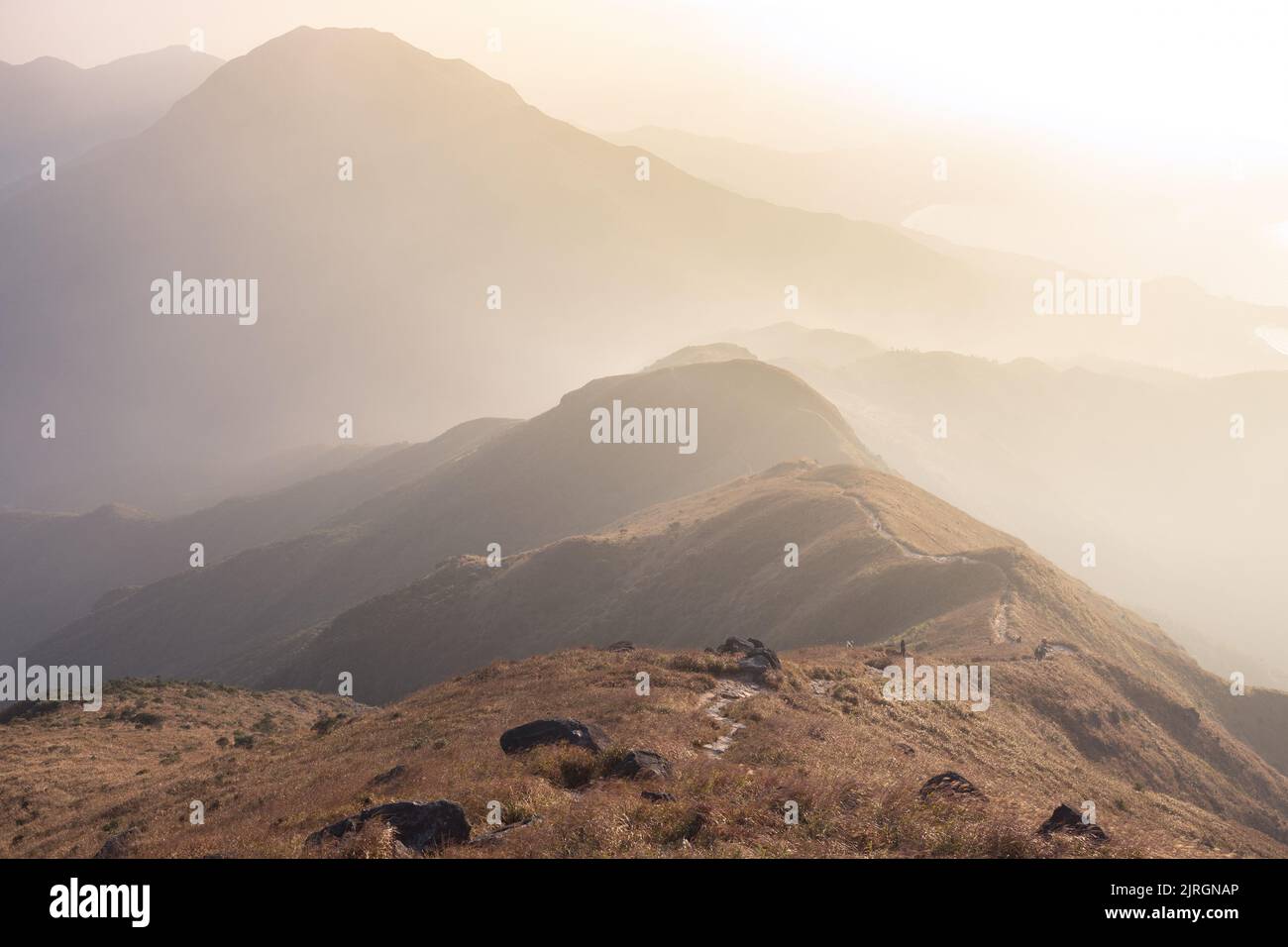An aerial view of misty hills in Hong Kong Stock Photo - Alamy