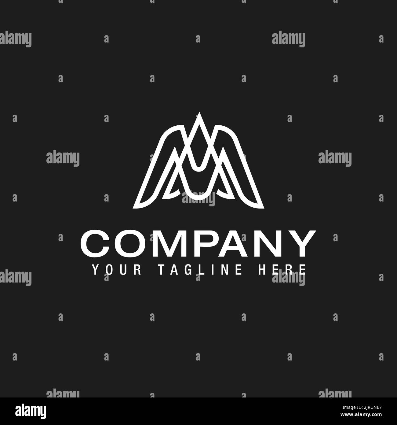 m a ma am initial logo line design vector graphic idea creative Stock