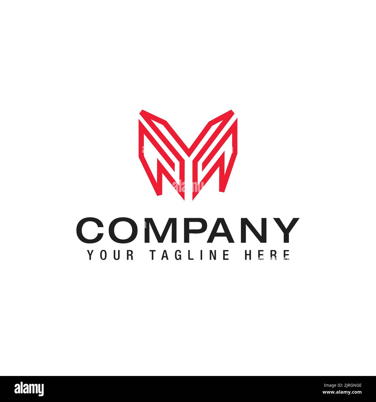creative minimalist letter YM MY Logo Line Design Template Vector Stock Vector